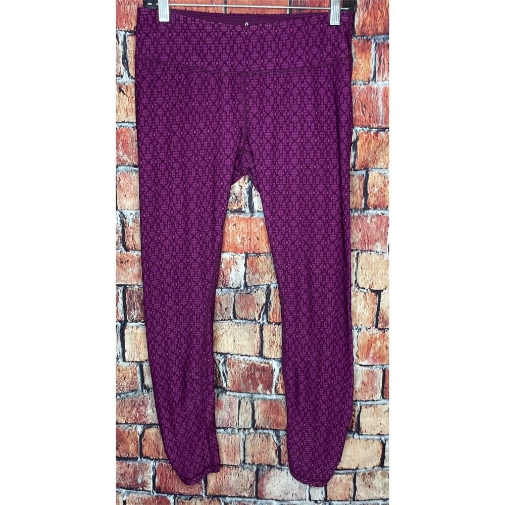 Prana Women’s Medium Purple Textured Leggings Athletic Yoga Activewear